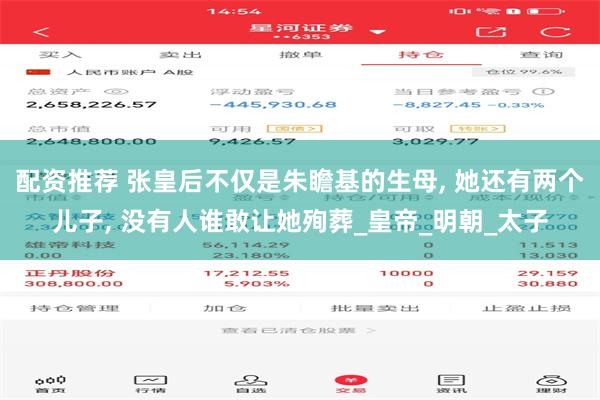 配资推荐 张皇后不仅是朱瞻基的生母, 她还有两个儿子, 没有人谁敢让她殉葬_皇帝_明朝_太子