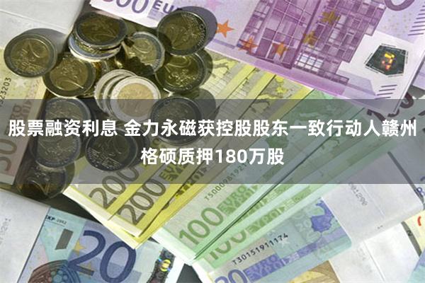 股票融资利息 金力永磁获控股股东一致行动人赣州格硕质押180万股