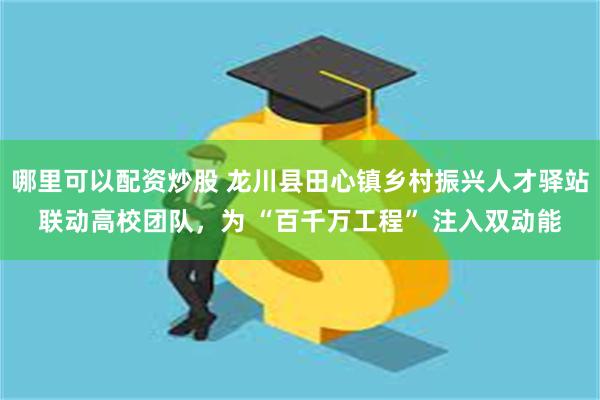 哪里可以配资炒股 龙川县田心镇乡村振兴人才驿站联动高校团队，为 “百千万工程” 注入双动能