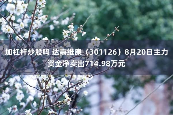 加杠杆炒股吗 达嘉维康（301126）8月20日主力资金净卖出714.98万元