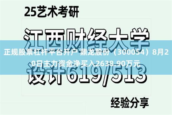 正规股票杠杆平台开户 鼎龙股份（300054）8月20日主力资金净买入2638.90万元