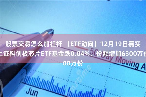 股票交易怎么加杠杆 【ETF动向】12月19日嘉实上证科创板芯片ETF基金跌0.04%,份额增加6300万份