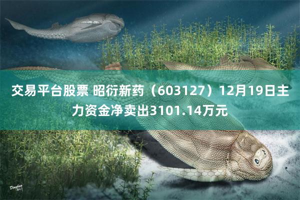 交易平台股票 昭衍新药(603127)12月19日主力资金净卖出3101.14万元