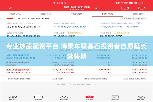 专业炒股配资平台 博泰车联基石投资者自愿延长禁售期
