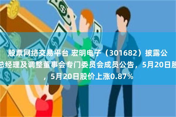 股票网络交易平台 宏明电子(301682)披露公司变更董事、总经理及调整董事会专门委员会成员公告,5月20日股价上涨0.87%