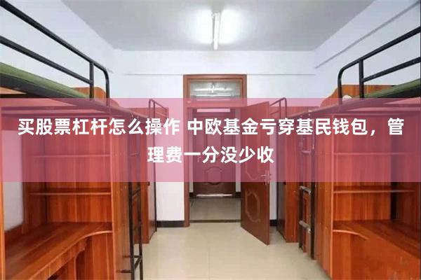 买股票杠杆怎么操作 中欧基金亏穿基民钱包,管理费一分没少收
