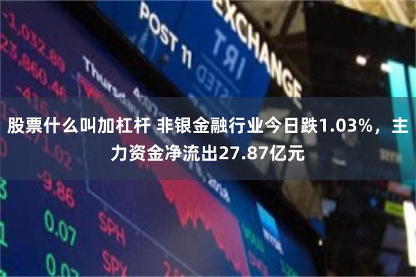 股票什么叫加杠杆 非银金融行业今日跌1.03%,主力资金净流出27.87亿元