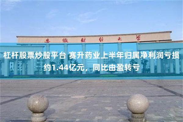 杠杆股票炒股平台 赛升药业上半年归属净利润亏损约1.44亿元，同比由盈转亏