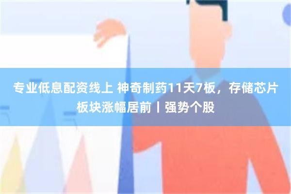 专业低息配资线上 神奇制药11天7板，存储芯片板块涨幅居前丨强势个股