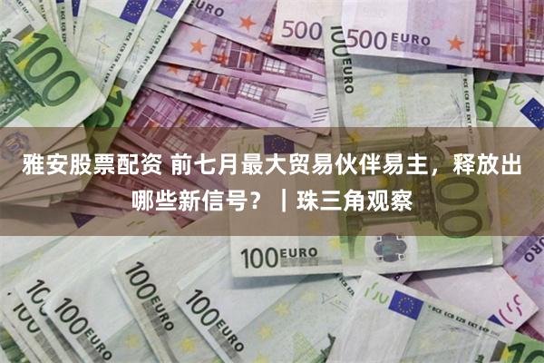 雅安股票配资 前七月最大贸易伙伴易主，释放出哪些新信号？｜珠三角观察