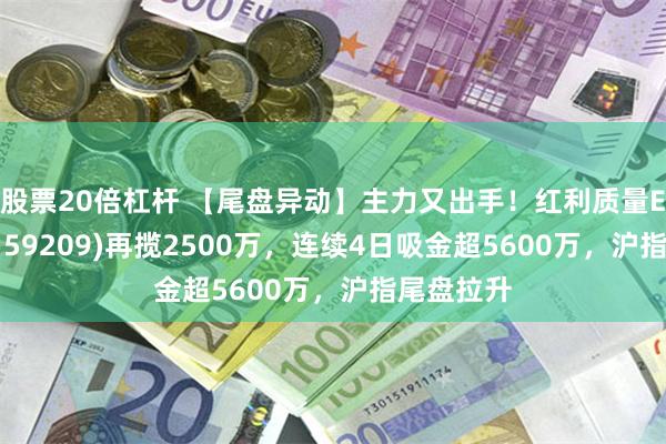 股票20倍杠杆 【尾盘异动】主力又出手!红利质量ETF招商(159209)再揽2500万,连续4日吸金超5600万,沪指尾盘拉升