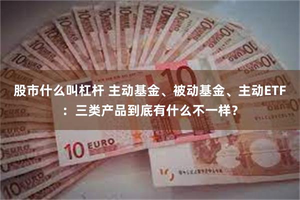 股市什么叫杠杆 主动基金、被动基金、主动ETF：三类产品到底有什么不一样？