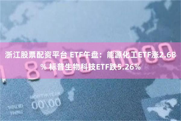 浙江股票配资平台 ETF午盘：能源化工ETF涨2.68% 标普生物科技ETF跌5.26%