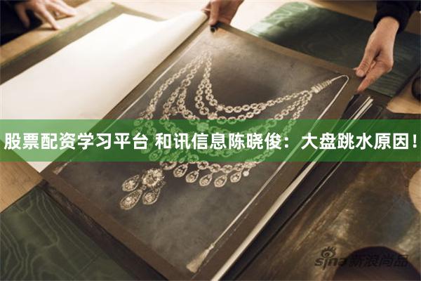 股票配资学习平台 和讯信息陈晓俊：大盘跳水原因！