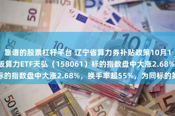 靠谱的股票杠杆平台 辽宁省算力券补贴政策10月13日正式落地，创业板算力ETF天弘（158061）标的指数盘中大涨2.68%，换手率超55%，为同标的第一