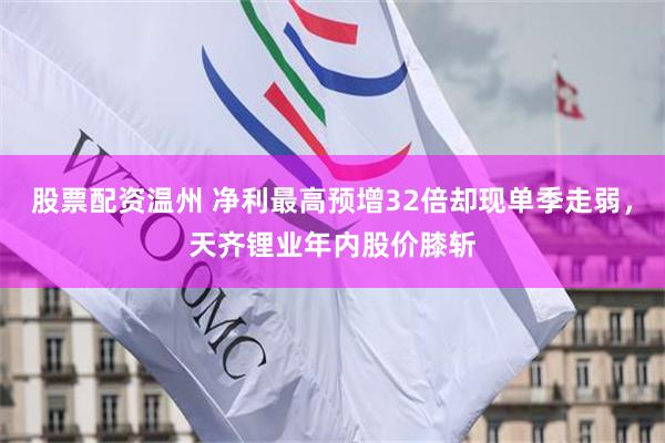 股票配资温州 净利最高预增32倍却现单季走弱,天齐锂业年内股价膝斩